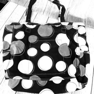 Thirty One Retro Metro Tote Black Happy Dot